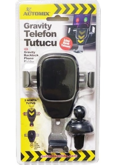 Automix Gravity 3 Kollu Pratik Klimaya Geçme Telefon Tutucu