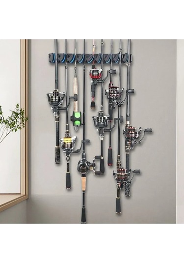 Ximistore9 Duvarlı Olta Tutucu, Ev/depo İçin Çok Amaçlı Olta Saklama Ve Gösterim Aracı, Sağlam Montajlı Olta Stantı