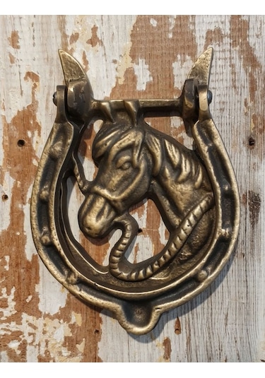 House2Home El Yapımı Pirinç At Nalı Kapı Tokmağı, Sarı Siyah