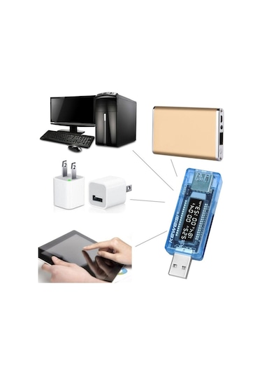 Cep Telefonu Şarj Test Kontrol Cihazı Pil Durumu Kapasite Akımı Usb Çıkışı Ölçer