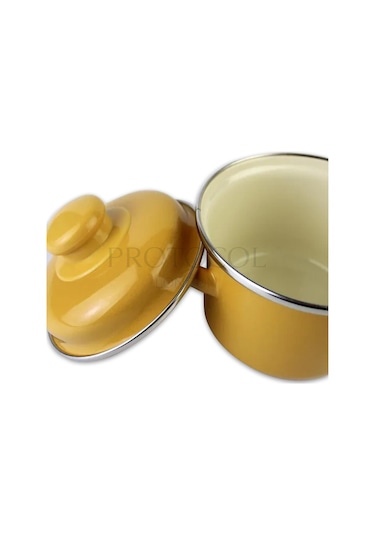 Protocol London Emaye Mini Derin Tencere 12 Cm 900 Ml - Sarı