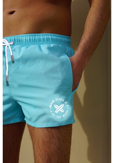 Miami Beach Mint Kısa Boy Erkek Deniz Ve Havuz Şortu Açık Mint