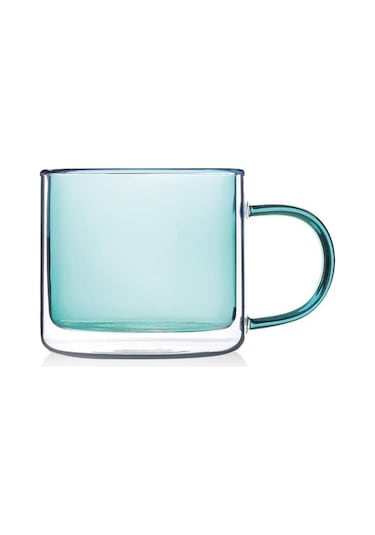 Cam Çift Cidarlı Kupa Yeşil 250ml Cam0321