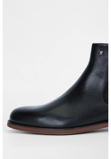 Tamer Tanca Erkek Hakiki Deri Siyah Deri Casual Bot 383 3655 B Erk Bot Sk19/20 Sıyah Dr Siyah