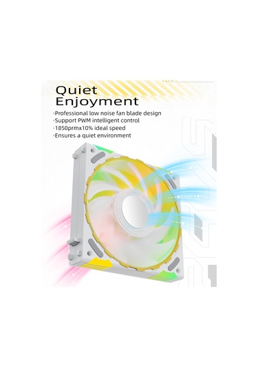 Jeehugo 12cm Rgb Bilgisayar Kasası Fanı - Hdb Yataklı, Düşük Gürültü, Pwm Hız Kontrolü, 1850rpm Soğutma Performansı, Siyah Siyah