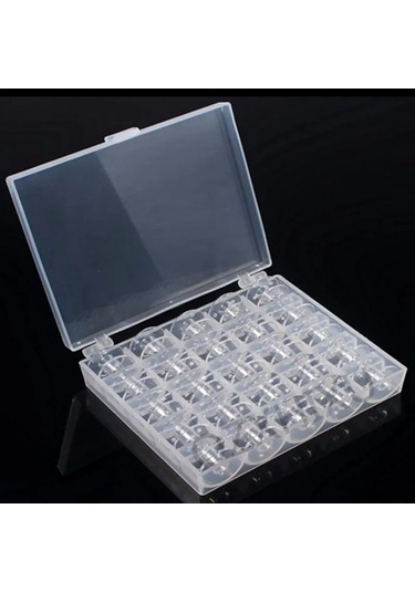 1 Takım/grup Şeffaf Plastik 25 Bobin Dikiş Makinesi Makaraları İplik Saklama 1