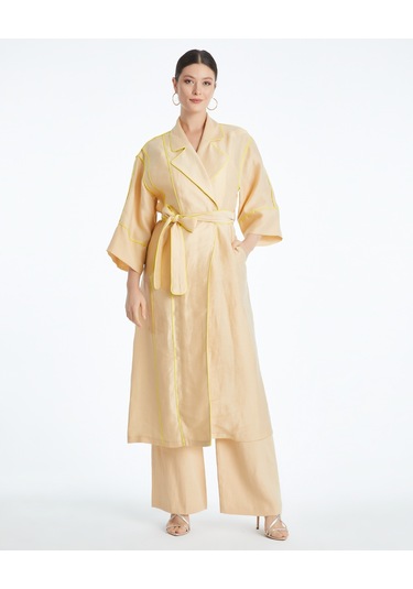 Kadın Biyeli Kap - Bağlama Kemer Detaylı - Modern Ve Şık - Günlük Ve Özel Günlerde Kullanım İçin Kap Bej Kadın Biyeli Kap - Bağlama Kemer Detaylı - Modern Ve Şık - Günlük Ve Özel Günlerde Kullanım İçin Kap Bej