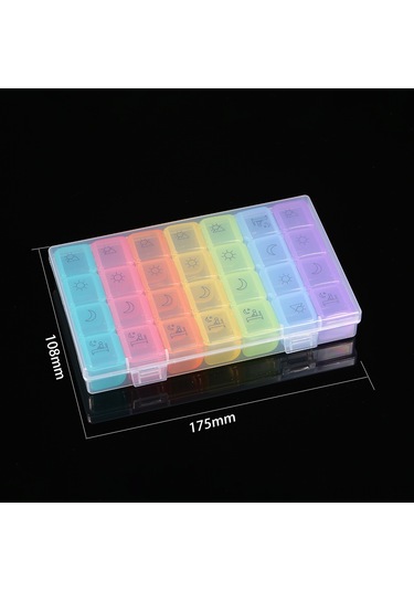 Gajeena 28 Bölmeli 7 Günlük İlaç Düzenleyici, Günde 4 Kere İlaç Almak İçin Taşınabilir Plastik Organizer Kutusu Diğer