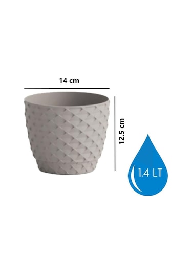 Omnipazar So-kap2 Kapadokya Dekoratif Plastik Saksı 1.4 Litre No 2 31906377