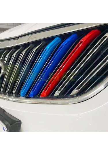 Bmw M Ayna Şerit Ön Izgara Marşpiyel Sticker Yapıştırma Logo 6 Ad 25 X 5 Cm (3+3 6 Adet)