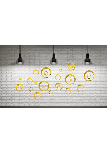 Hombey Gümüş Altın Akrilik Ayna Dekoratif Duvar Sticker, Uv Baskılı Mat Vernikli Duvar Dekoru