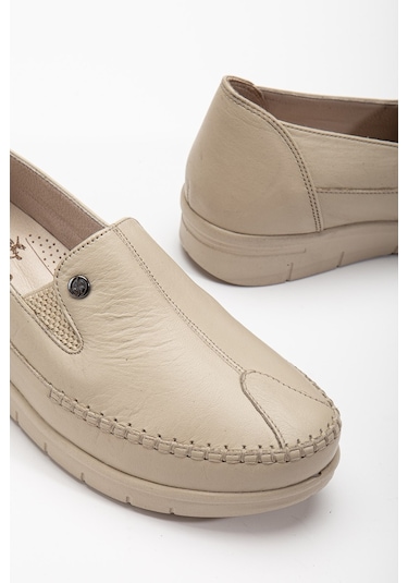 92101 Ortopedik Kadın Deri Ayakkabı Topuk Dikeni İçin Uygundur Vizyon Vizon