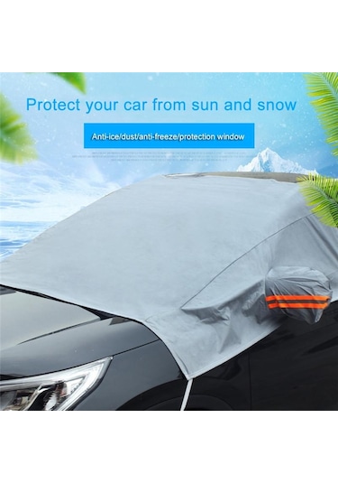 jmsstore Araç Ön Camı Kapağı Güneş Gölge Koruyucusu Anti-donma Kar Cam Kapağı