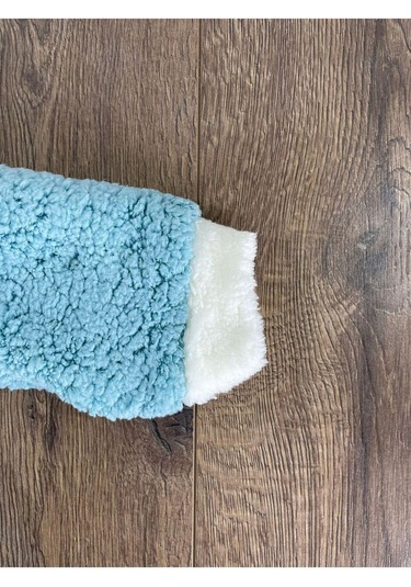 Çift Kat Wellsoft Kürklü Tavşan Kulak Unisex Kışlık Bebek Tulum Mavi