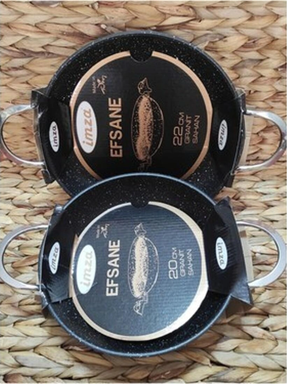 22 Cm Ve 20 Cm Granit 2'li Sahan Yumurta Tava Set Karışık