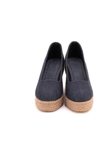 Kot Mavi Kot Mavisi Platformlu Keten Dolgu Topuk Pl1000-1022