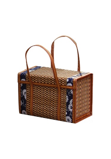 Tenfowee Katlanabilir Sepet: Piknik Ve Gıda Saklama İçin Zarif Ve Pratik Hasır Sepet Kahverengi