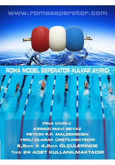 havuz kulvar top roma model seperator 1mt 24 top 8mm halat dahil