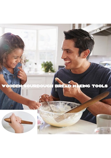 Skycity 28cm Akasya Ahşap Hamur Karıştırıcı - Ev Fırıncıları İçin Pratik Kuchen Spatula, Sourdough Ve Un Karıştırma Aracı Ahşap