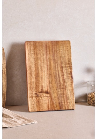 Akasya Dikdörtgen Ayaklı Doğrama Tahtası 33x22 Cm Kahverengı Kahverengi