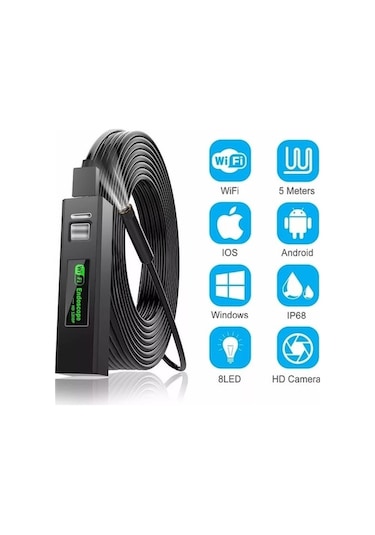 Xianwen Wi-fi İle Çalışan Endoskop Yılan Kamera 10 Metre Sert