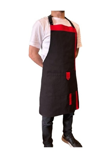 Czn Model 2 Renkli Boyundan Askılı Mutfak,garson,barista Önlüğü Siyah