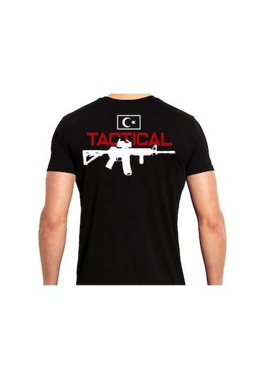 Alfa Giyim Tactical Silah Baskılı Tişört Siyah