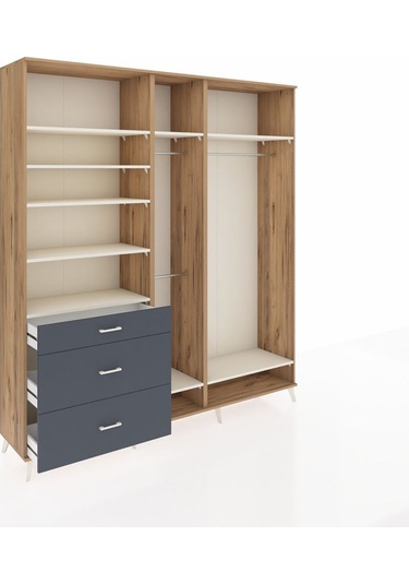Hyperion Dolap 9 Raflı 3 Çekmeceli 3 Askılı 220x44x243 Çam-aytaşı/antrasit Aytası/antrasıt Hyperion Dolap 9 Raflı 3 Çekmeceli 3 Askılı 220x44x243 Çam-aytaşı/antrasit Aytası/antrasıt