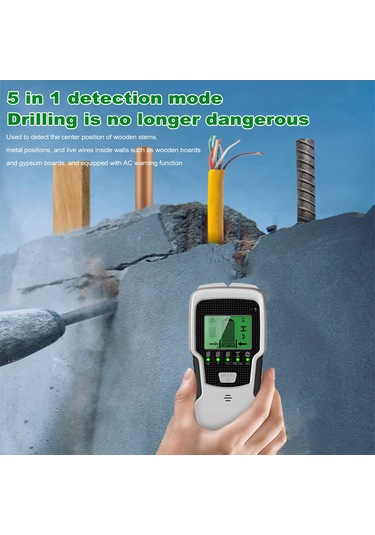 Aubyhe Sh501 Duvar Tespit Cihazı: Ahşap, Metal Ve Akıllı Kabloları Tespit Etme, Lcd Ekranlı Uyarı Fonksiyonu İle Dekorasyon Ve İnşaatta Kullanım Pil Hariç