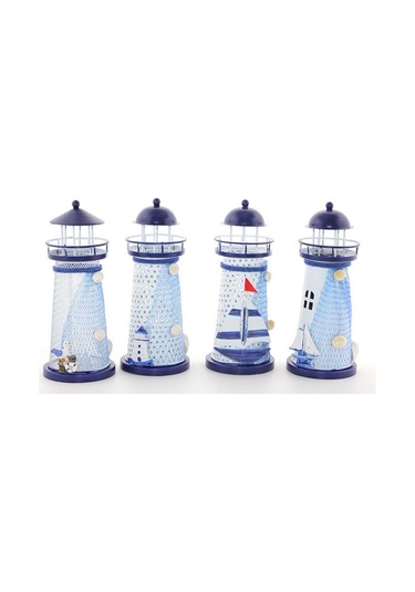 Marin Metal Deniz Feneri Ledli Beyaz