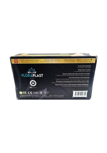 Floraplast Pudrasız Elastik Kutulu M 100 Adet Siyah