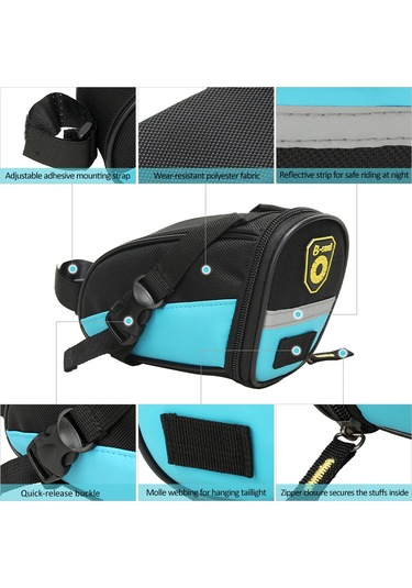 Jeemson Dayanıklı Bisiklet Sele Çantası - Aletleriniz İçin Güvenli Depolama Siyah