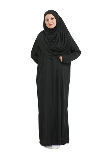 Keseli Namaz Elbisesi Eşarp Ve Tesbih Hazır Tesettür Giyim Türban Müslüman Giysi Takım Siyah