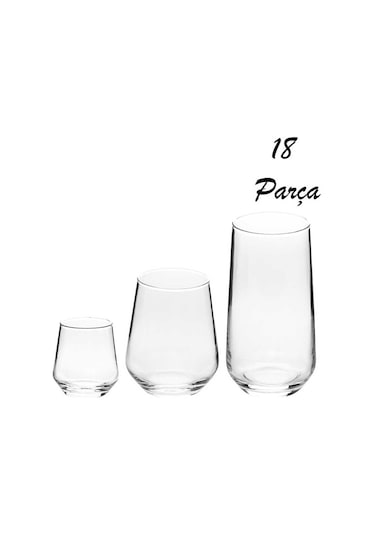 Paşabahçe Te-04 Allegra 18 Parça Altın Yaldızlı Bardak Takımı