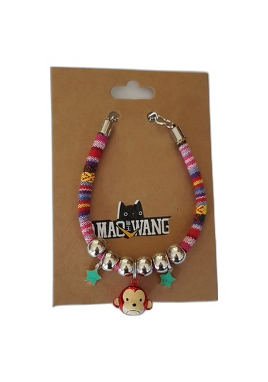 Maowang Özel Tasarım Zilli Kedi Kolyesi Maymun