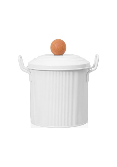 The Mia Stripe Bakliyat Ve Deterjan Saklama Kabı Beyaz