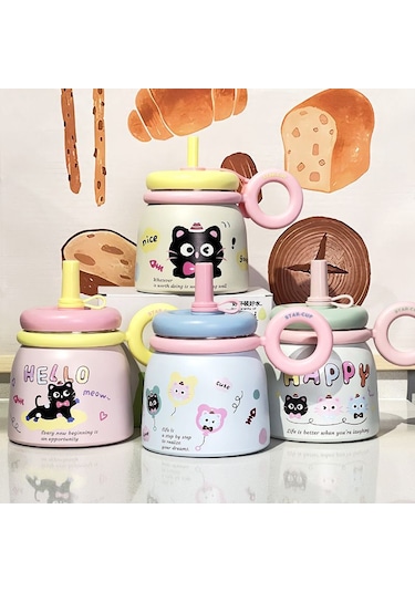 Büyük Kapasiteli Sevimli Taşınabilir Su Bardağı-sarı