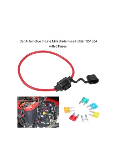 Skycity 12v Su Geçirmez Mini Sigorta Tutucu + 6 Adet Sigorta 5-30a - 20awg Tel, Dayanıklı Kasa Sı-a0647 20