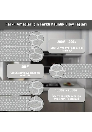 Valkyrie 5 Adet Elmas Biley Seti Bıçak Bileme Taşı Sulu Veya Susuz Biley Uzun Ömürlü Aşınmaz 200 400 600 1000 2000 Grit
