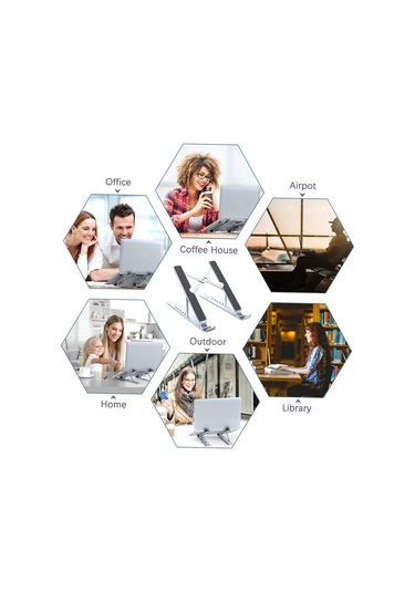 Skycity Alüminyum Dizüstü Bilgisayar Ayakçısı 8-17.3 İnç Uyumlu 6 Seviye Yüksekliği Ayarlanabilir Soğutma Fonksiyonlu Taşınabilir Tablet Tutucu