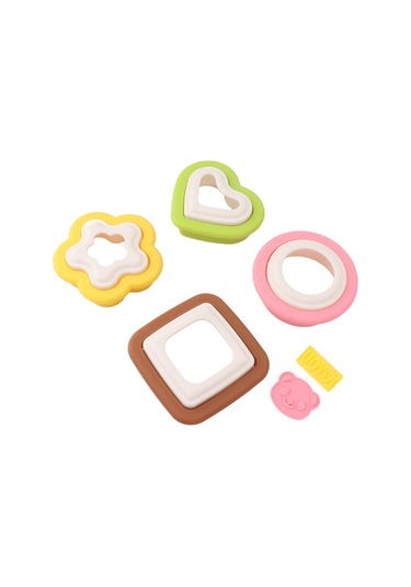 Geeroyoo Çocuklar İçin 10'lu Fırça Kalıp Seti - Çiçek, Kalp Ve Daire Şekilleriyle Evde Pratik Tost, Sandviç Ve Bisküvi Yapımı Aracı Diğer