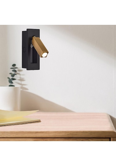 Suntek Dönebilir Led Duvar Apliği Yatak Odası Okuma Siyah Siyah