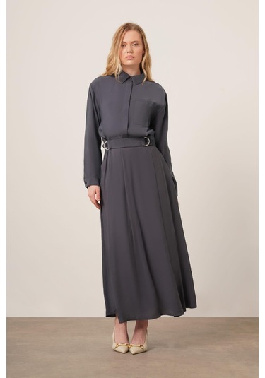 Ftz Women Kadın Modal Etekli Takım Füme 30714 Füme