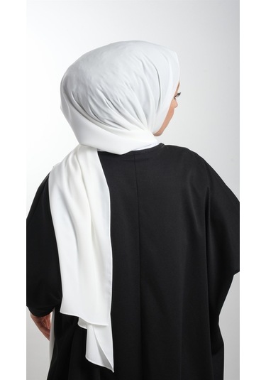 Krem Düz Klasik Şal Medine Ipeği Sade 202103_40 Krem