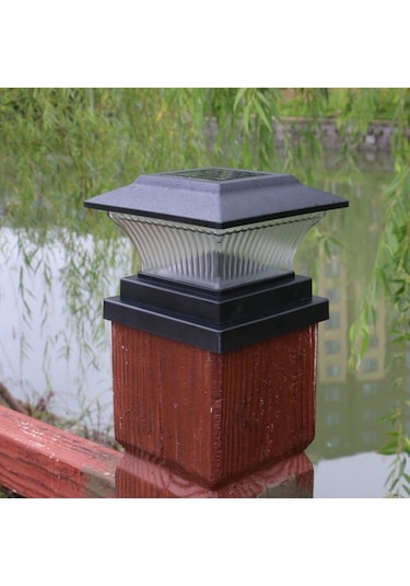 Cbtx Bahçe Aydınlatma Açık Güneş Sütun Lambası Ip44 Su Geçirmez Bahçe Çit Işık Güneş Sokak Lambası Siyah Kabuk + Sarı Sıcak Işık