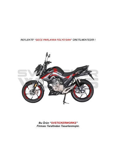 Mondial Drift L Gece Parlayan Sticker Set Paketi Jant li Kırmızı