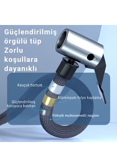 Polham 6000mah Şarjlı 150psi Ultra Hızlı Lastik Şişirme Hava Kompresörü,araç, Motosiklet, Bisiklet Pompası
