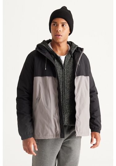 Ac&Co / Altınyıldız Classics Erkek Sıyah Grı Standart Fit Normal Kesim Dik Yaka Yan Cep Mont Siyah - Gri Ac&Co / Altınyıldız Classics Erkek Sıyah Grı Standart Fit Normal Kesim Dik Yaka Yan Cep Mont Siyah - Gri