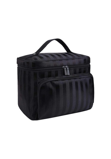 Hkyh Mücevher Vanity Vaka Depolama Çantaları Kadınlar Güzellik Makyaj Oje Kozmetik Çanta Siyah Siyah