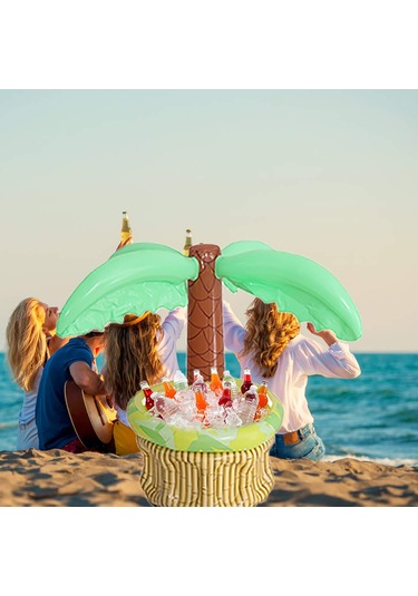 Mufunye Hafif Pvc Ağac Şekilli Sıcakken Serinletici, Deniz/pool Partileri İçin İçecekler Ve Buz Saklama Kabı, Havalandırılabilir Taşınabilir